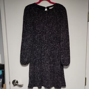 NWT LOFT Sparkling Black and Silver Dress Size M